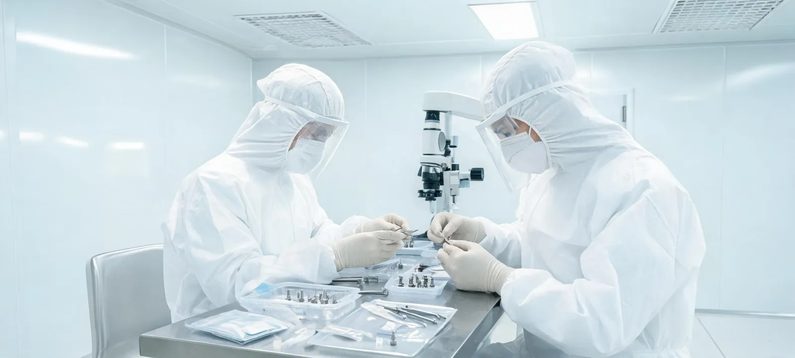 ISO 13485 cleanroom dental implant assembly