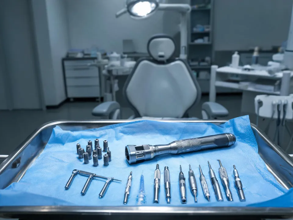 Zimmer Biomet dental implant surgical kit on sterile tray